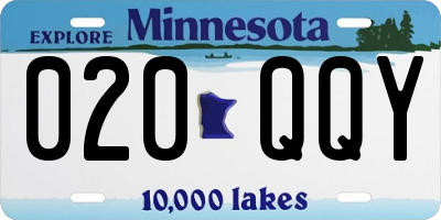 MN license plate 020QQY