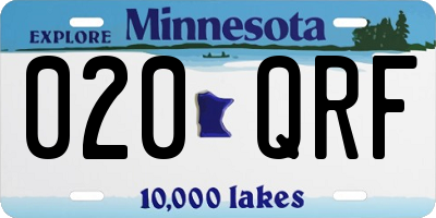 MN license plate 020QRF