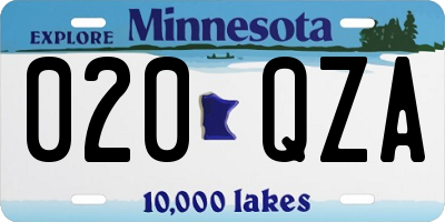 MN license plate 020QZA