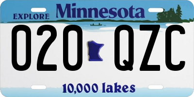 MN license plate 020QZC