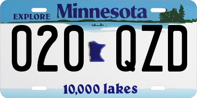 MN license plate 020QZD