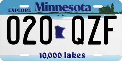 MN license plate 020QZF
