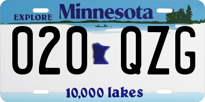 MN license plate 020QZG