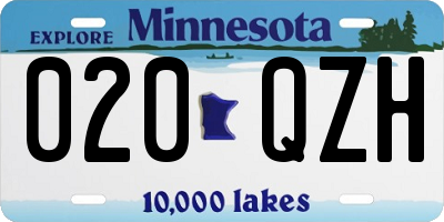 MN license plate 020QZH