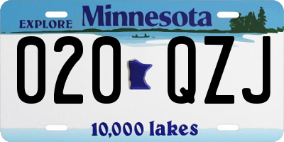 MN license plate 020QZJ