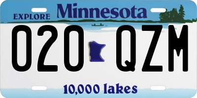 MN license plate 020QZM