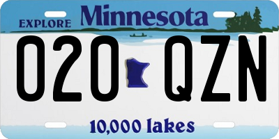 MN license plate 020QZN