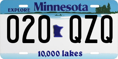 MN license plate 020QZQ