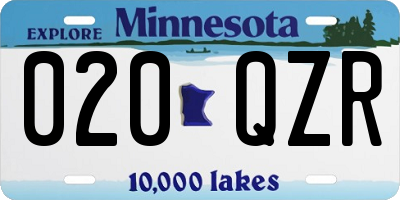 MN license plate 020QZR