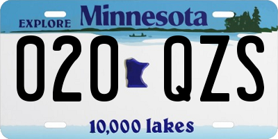MN license plate 020QZS