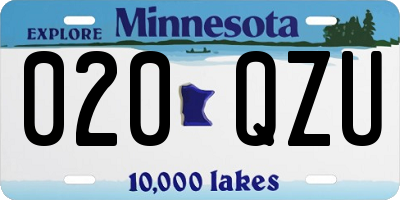 MN license plate 020QZU