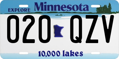 MN license plate 020QZV