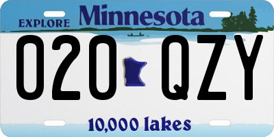 MN license plate 020QZY