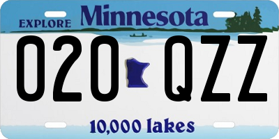 MN license plate 020QZZ