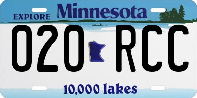 MN license plate 020RCC