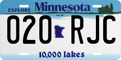 MN license plate 020RJC