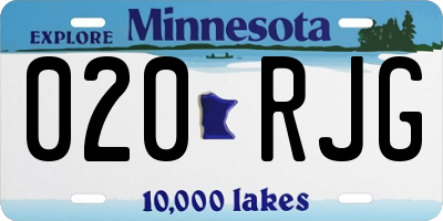 MN license plate 020RJG