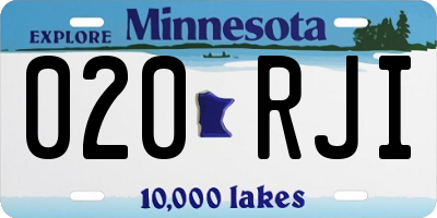 MN license plate 020RJI