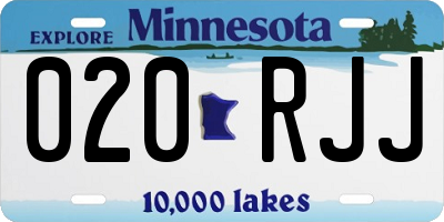 MN license plate 020RJJ