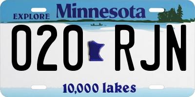 MN license plate 020RJN