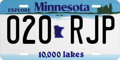 MN license plate 020RJP