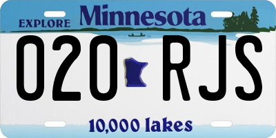 MN license plate 020RJS