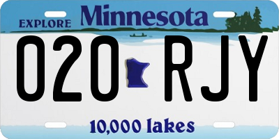 MN license plate 020RJY