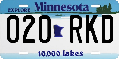 MN license plate 020RKD