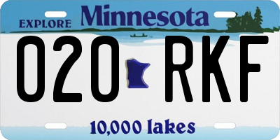 MN license plate 020RKF