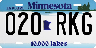 MN license plate 020RKG