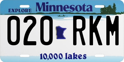 MN license plate 020RKM