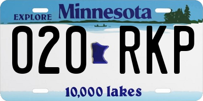 MN license plate 020RKP