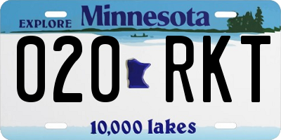 MN license plate 020RKT