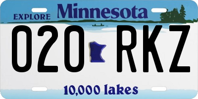 MN license plate 020RKZ