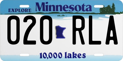 MN license plate 020RLA