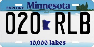 MN license plate 020RLB