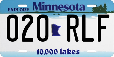MN license plate 020RLF