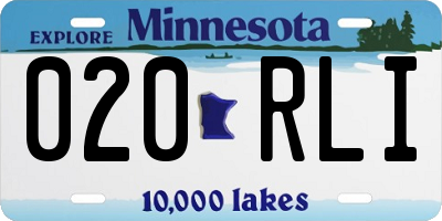 MN license plate 020RLI