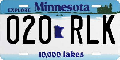 MN license plate 020RLK