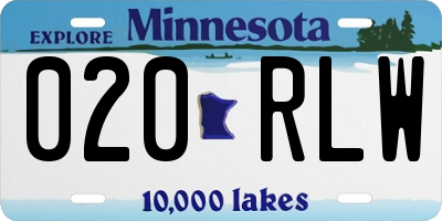 MN license plate 020RLW