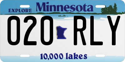 MN license plate 020RLY