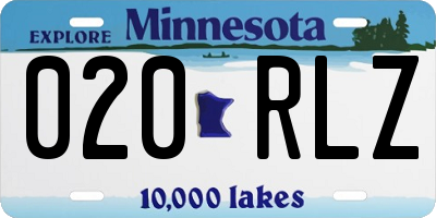 MN license plate 020RLZ