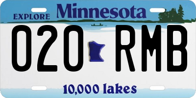 MN license plate 020RMB