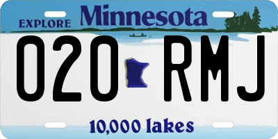 MN license plate 020RMJ
