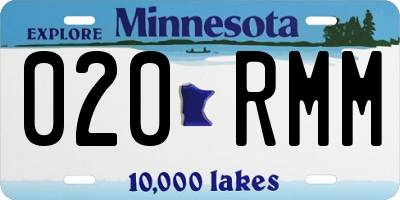 MN license plate 020RMM