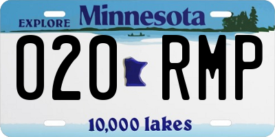 MN license plate 020RMP