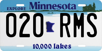MN license plate 020RMS