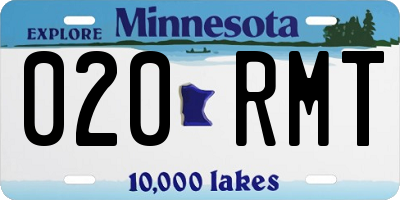 MN license plate 020RMT