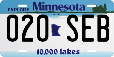 MN license plate 020SEB