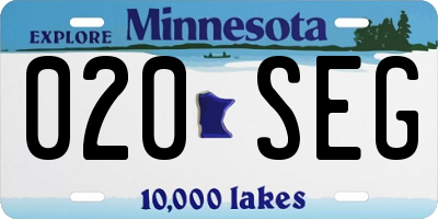 MN license plate 020SEG